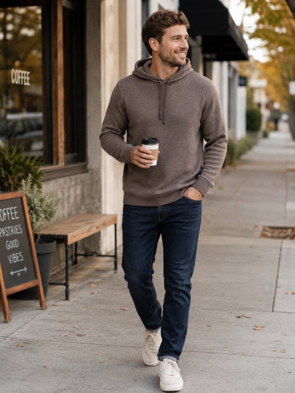 NWT Goodfellow & Co Men’s Small Taupe Gray Textured Hoodie Pullover